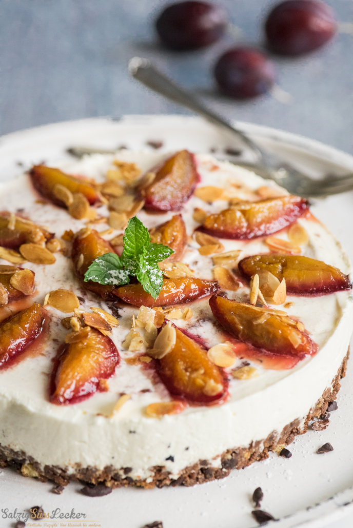 Cremiger NoBakePlumCheesecake Salzig, Süß und Lecker