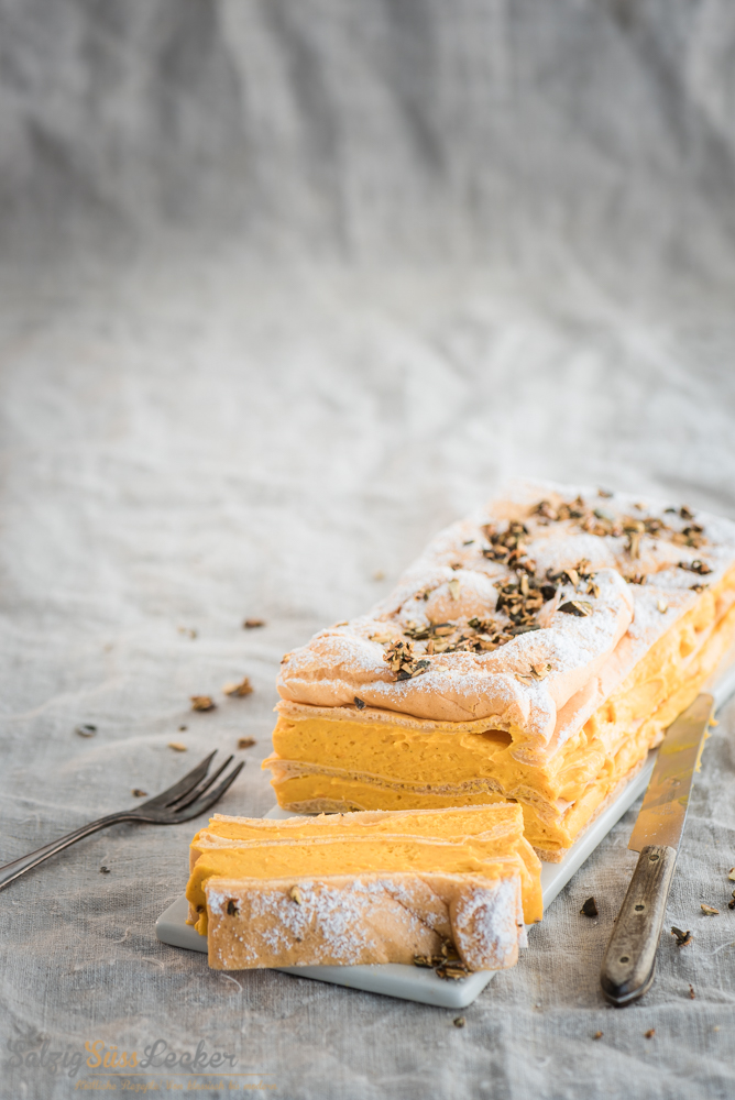 Kürbis-Schicht-Kuchen mit feiner Kürbiscreme - Salzig, Süß und Lecker