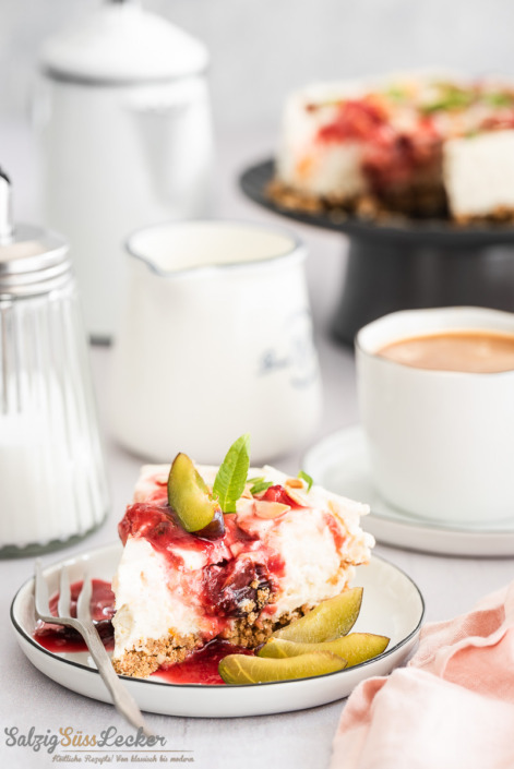 Cheesecake Bars mit Johannisbeeren und Plunderteig - Salzig, Süß und Lecker