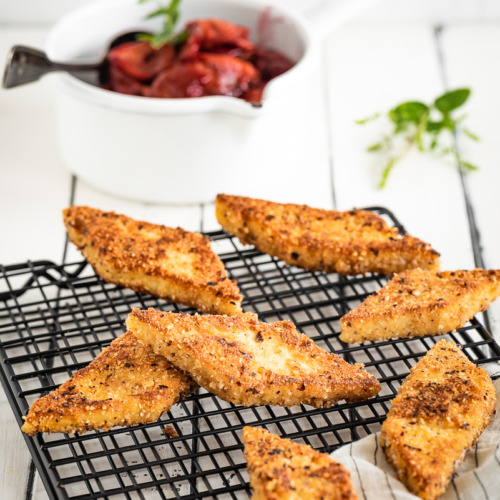 Grießschnitten mit Zwetschgenkompott - ein Genuss - Salzig, Süß und Lecker