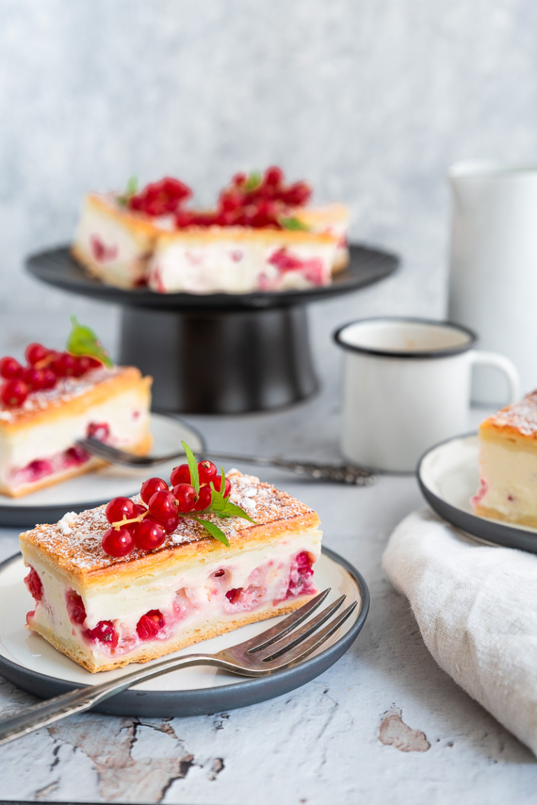 Plundergebäck mit Vanillepudding und Pfirsichen - Salzig, Süß und Lecker