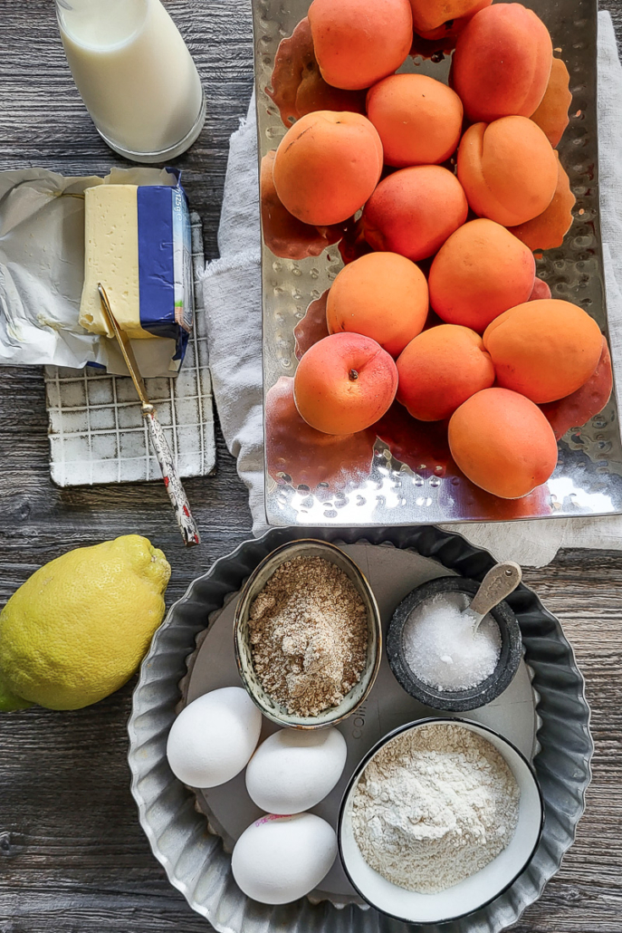 Aprikosentarte mit Vanillepudding und Rührteig - Salzig, Süß und Lecker