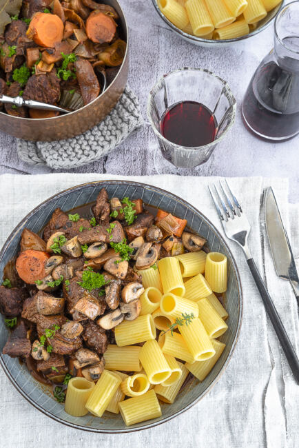 Rezept für Ofengulasch mit Chianti