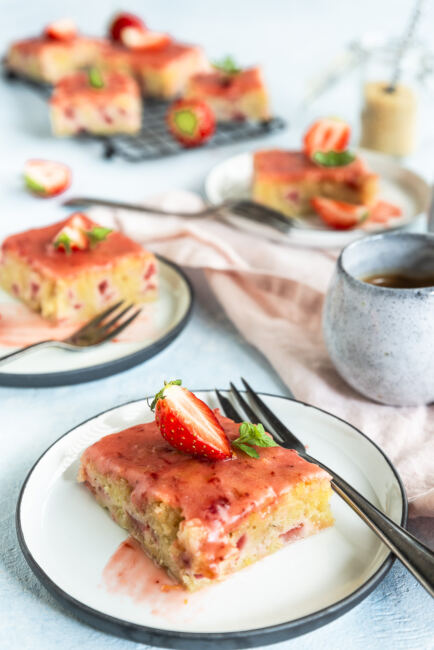 Rezept für Erdbeer Rhabarber Riegel