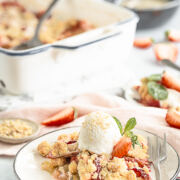 Rezept für Rhabarber Erdbeer Crumble